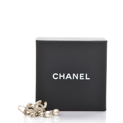 Chanel Enamel Crystal Pearl CC Earrings Gold 6 of 6