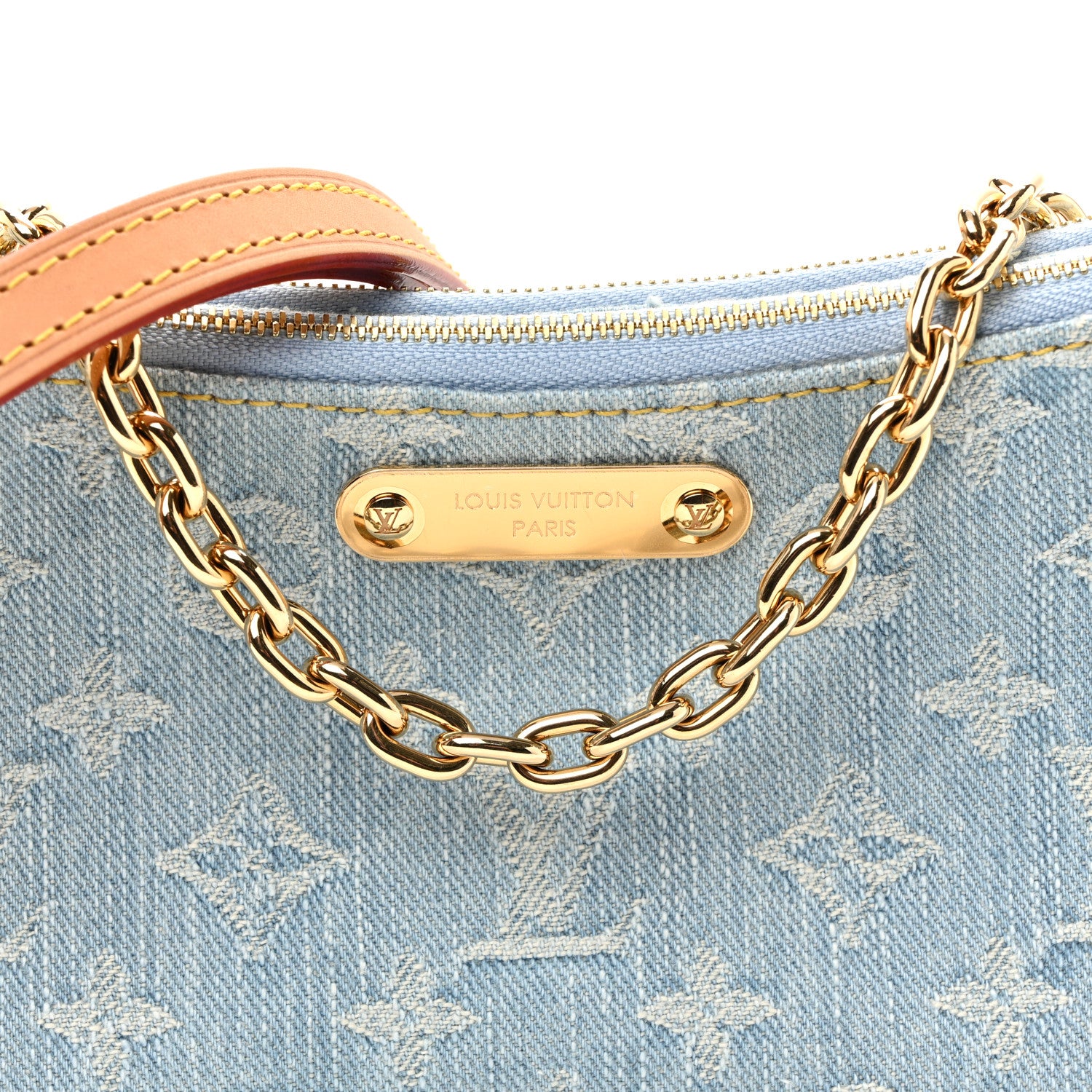 Louis Vuitton Monogram Denim Liv Pochette Sky Blue 8 of 10