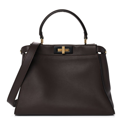 Fendi Vitello Seta Shiny Nappa Medium Peekaboo Iconic Satchel Moresco Rosa Doll 1 of 10