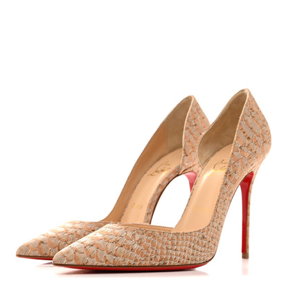 Christian Louboutin Liege Embossed Iriza 100 Pumps 39 Beige 4 of 11