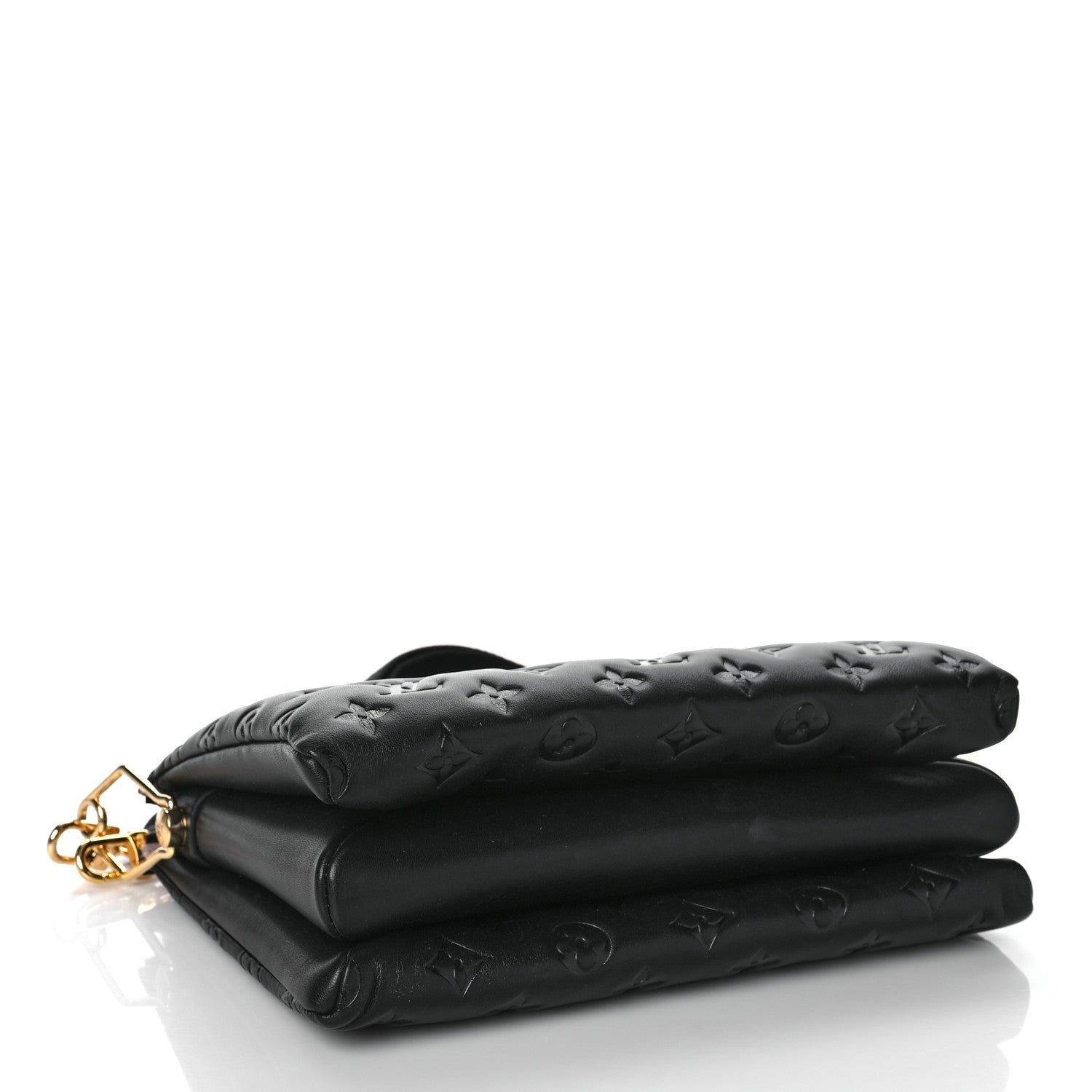 Louis Vuitton Lambskin Embossed Monogram Coussin PM Black 3 of 9