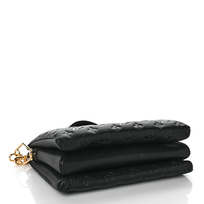 Louis Vuitton Lambskin Embossed Monogram Coussin PM Black 3 of 9