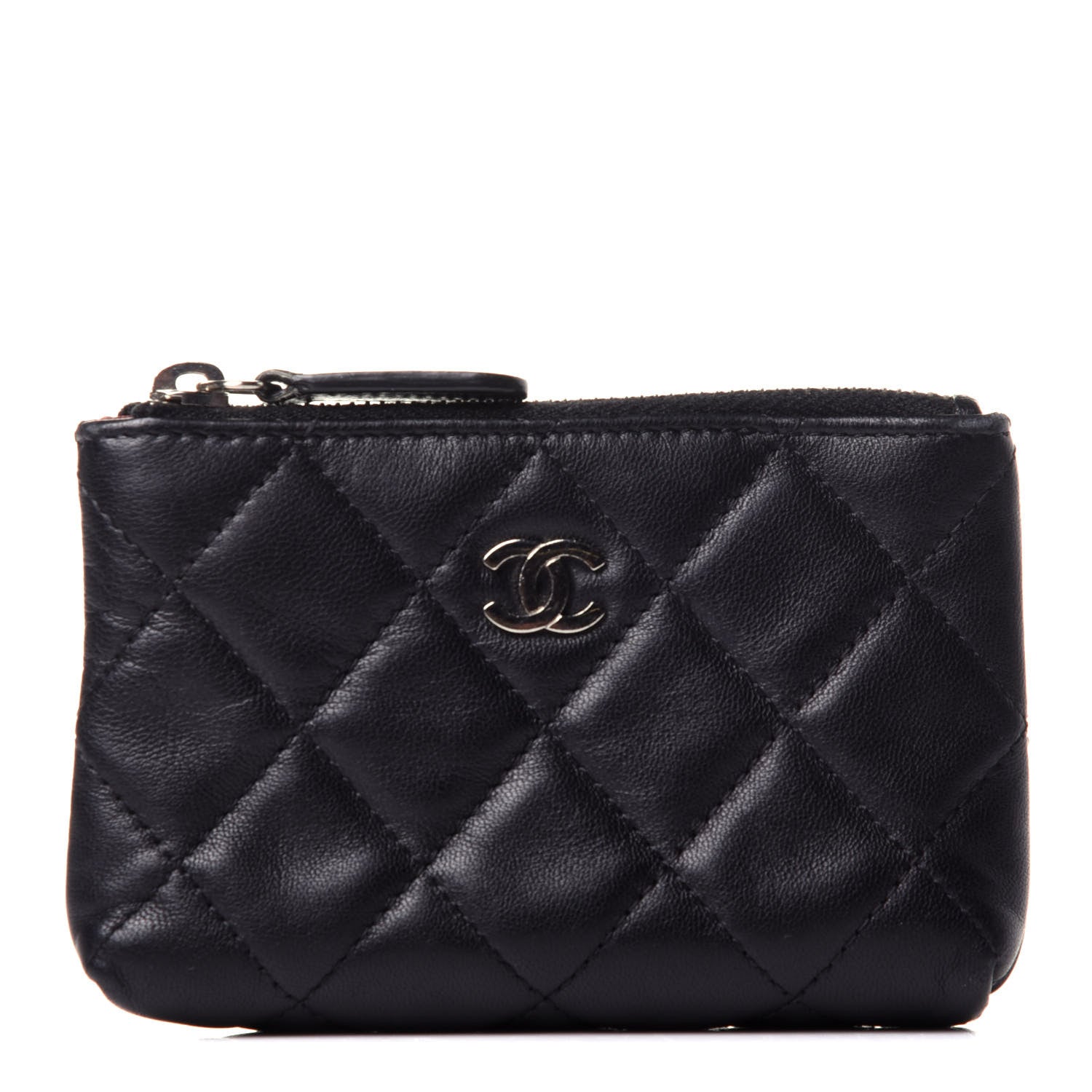Chanel Lambskin Quilted Key Holder Case Black 1 of 11