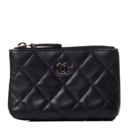 Chanel Lambskin Quilted Key Holder Case Black 1 of 11