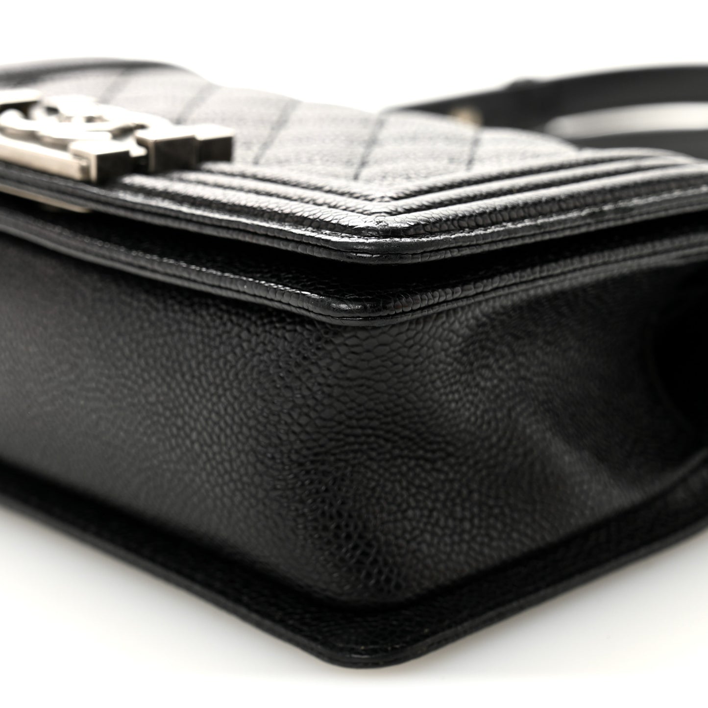 Caviar Quilted Small Boy Flap Black
