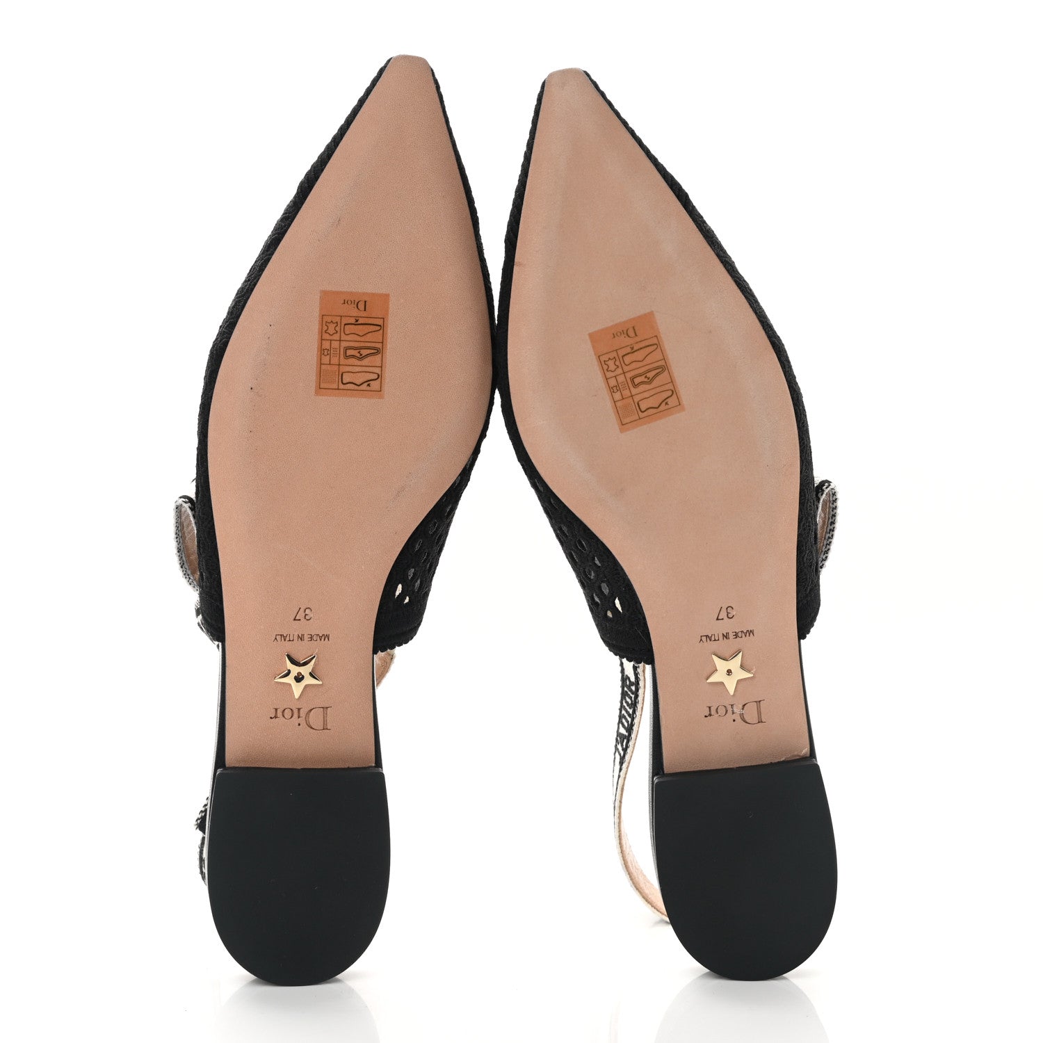 Christian Dior Resille Ribbon J'Adior Slingback Ballet Flats 37 Black 5 of 9