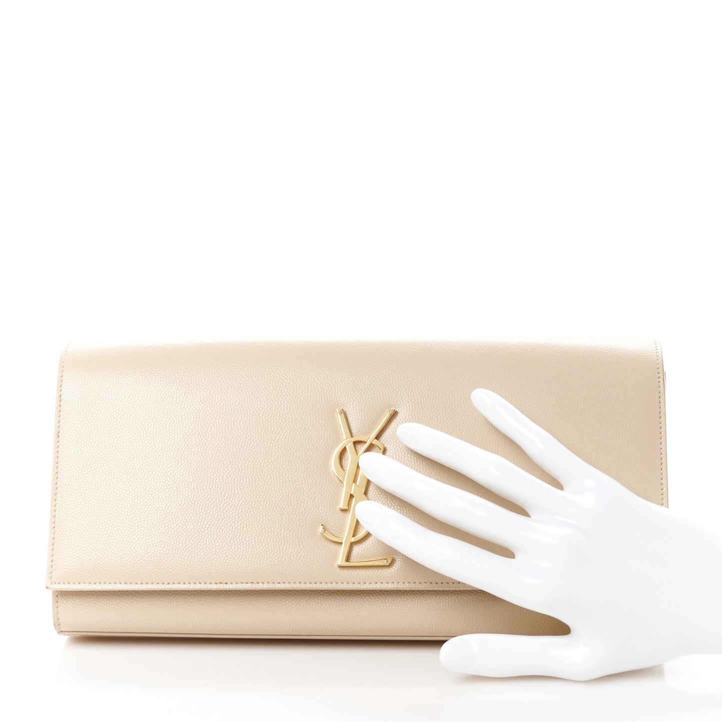 Grain De Poudre Classic Monogram Cassandre Clutch Nude Powder