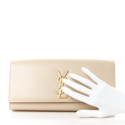 Saint Laurent Grain De Poudre Classic Monogram Cassandre Clutch Nude Powder 2 of 13