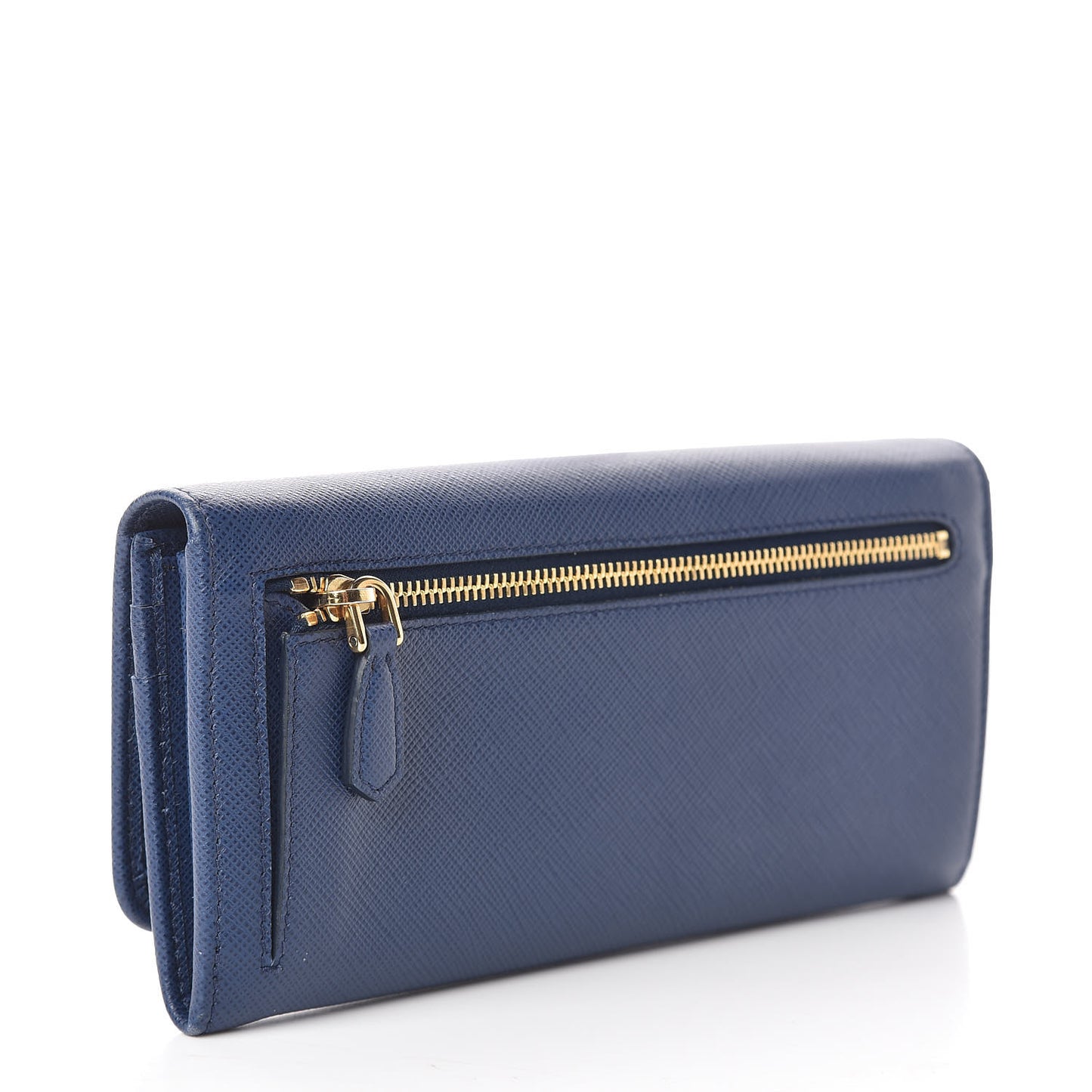 Saffiano Metal Continental Flap Travel Wallet Bluette