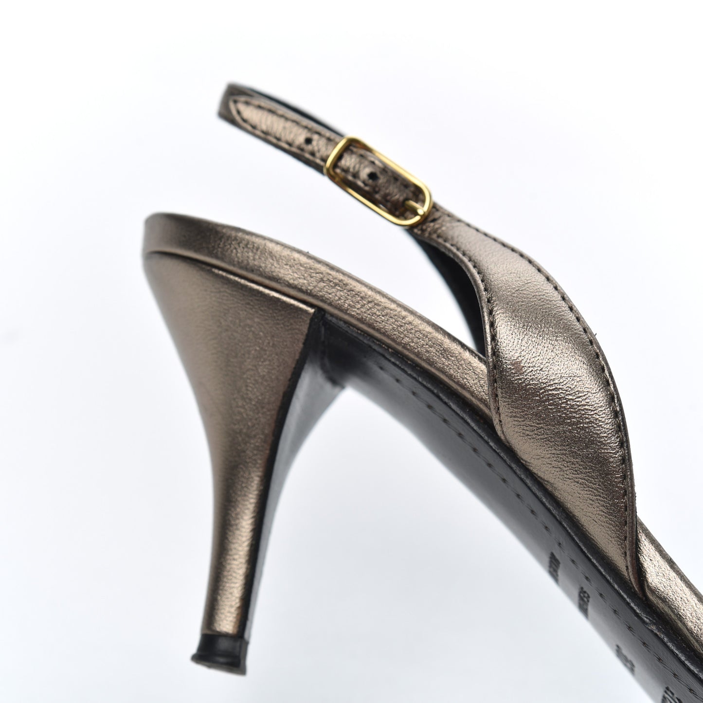 Metallic Nappa Night 70 Slingback Sandals 36.5 Canon De Fusil Argent