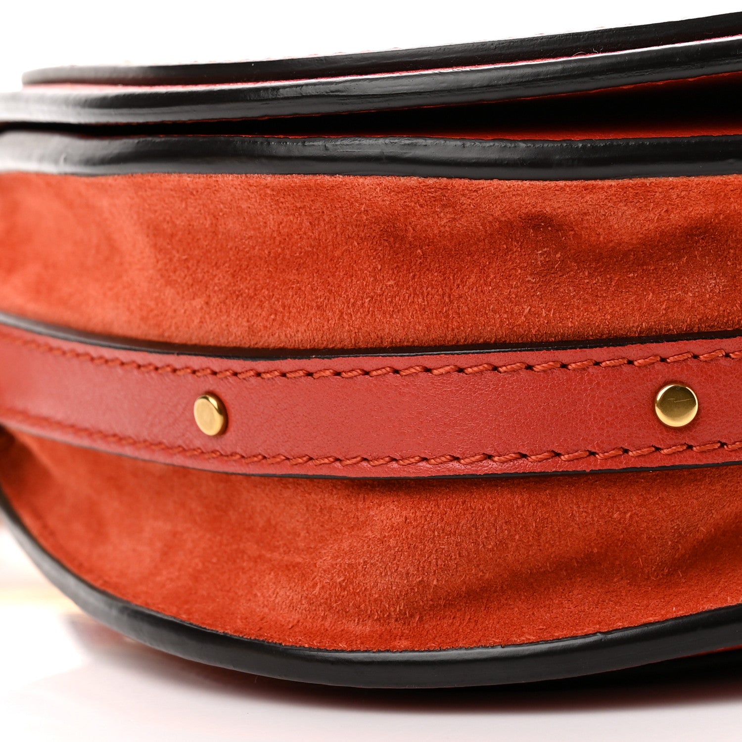 Chloe Calfskin Suede Small Nile Bracelet Bag Sepia Red 8 of 9