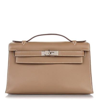 Hermes Swift Kelly Pochette Clutch Etoupe 1 of 17