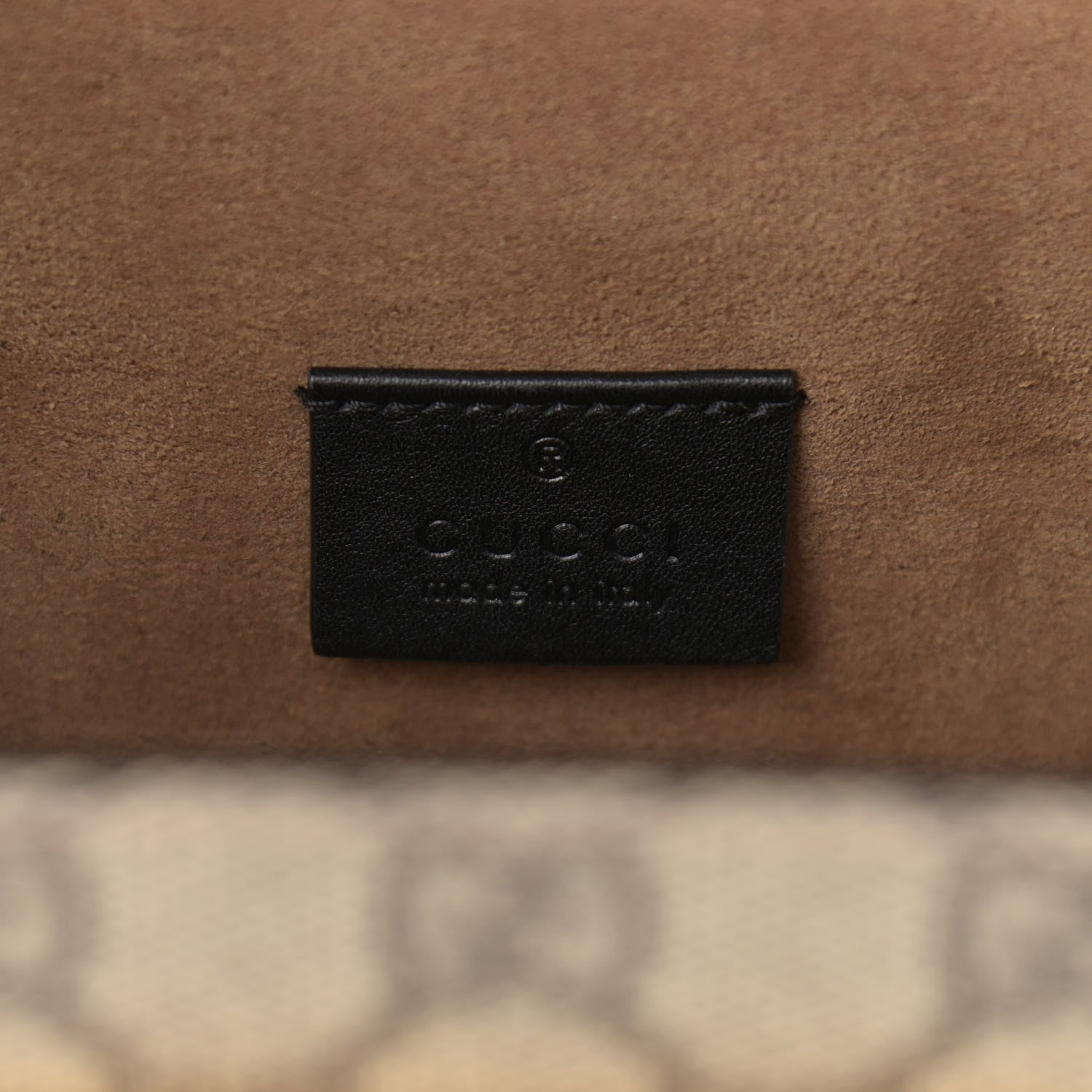 Gucci GG Supreme Monogram Small Padlock Bamboo Shoulder Bag Beige Black Cuir 6 of 11