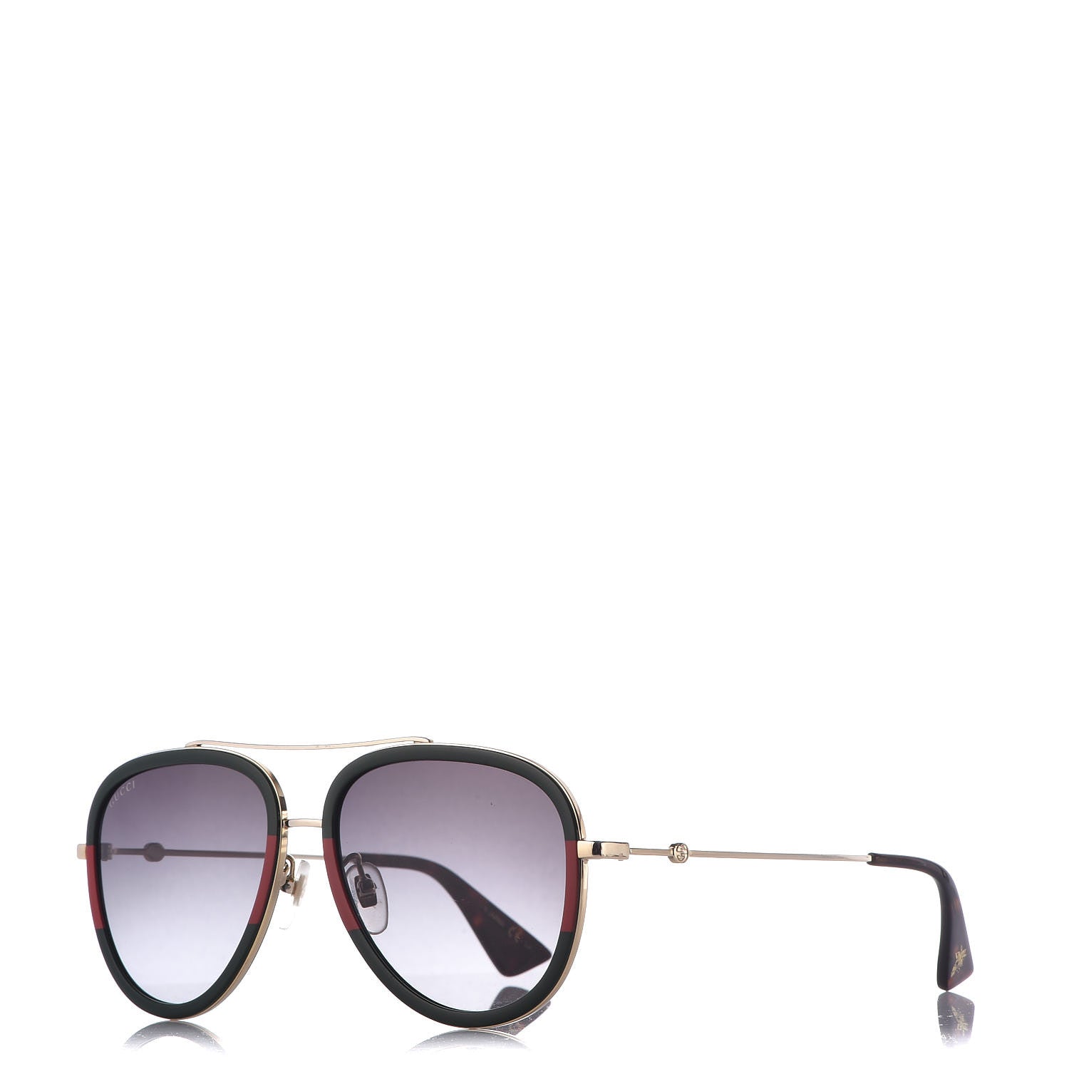 Gucci Web Aviator Sunglasses GG0062S Green Red 1 of 7