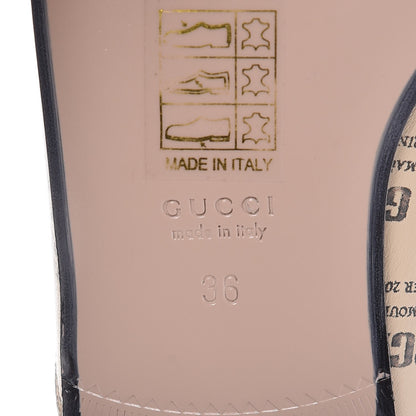 Gucci Calfskin Stamp Print Womens Princetown Slippers 36 Soy Black 6 of 9