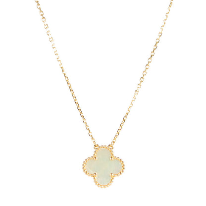 Van Cleef & Arpels 18K Yellow Gold Mother of Pearl Vintage Alhambra Pendant Necklace 1 of 6