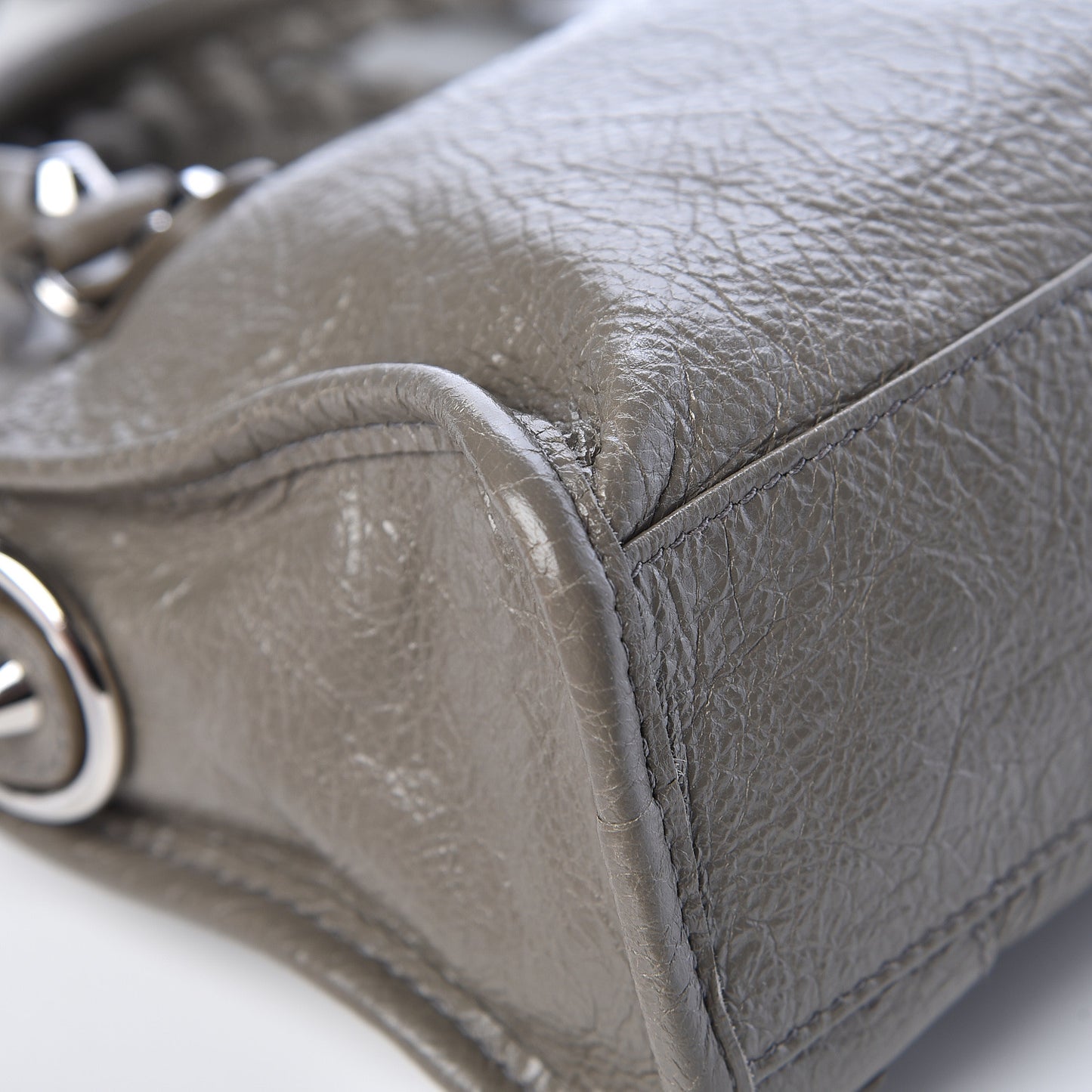 Agneau Classic Silver Hardware Mini City Beige Liege