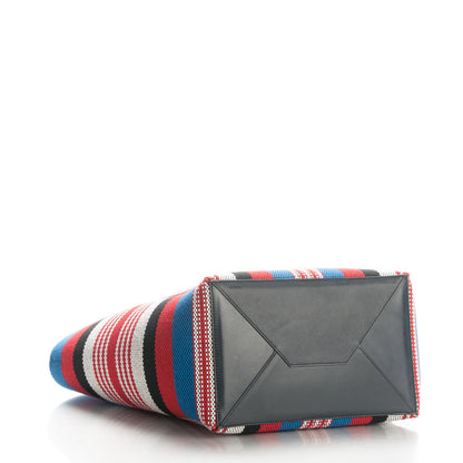 Celine Textile Striped Small Horizontal Cabas Phantom Navy Blue 4 of 8