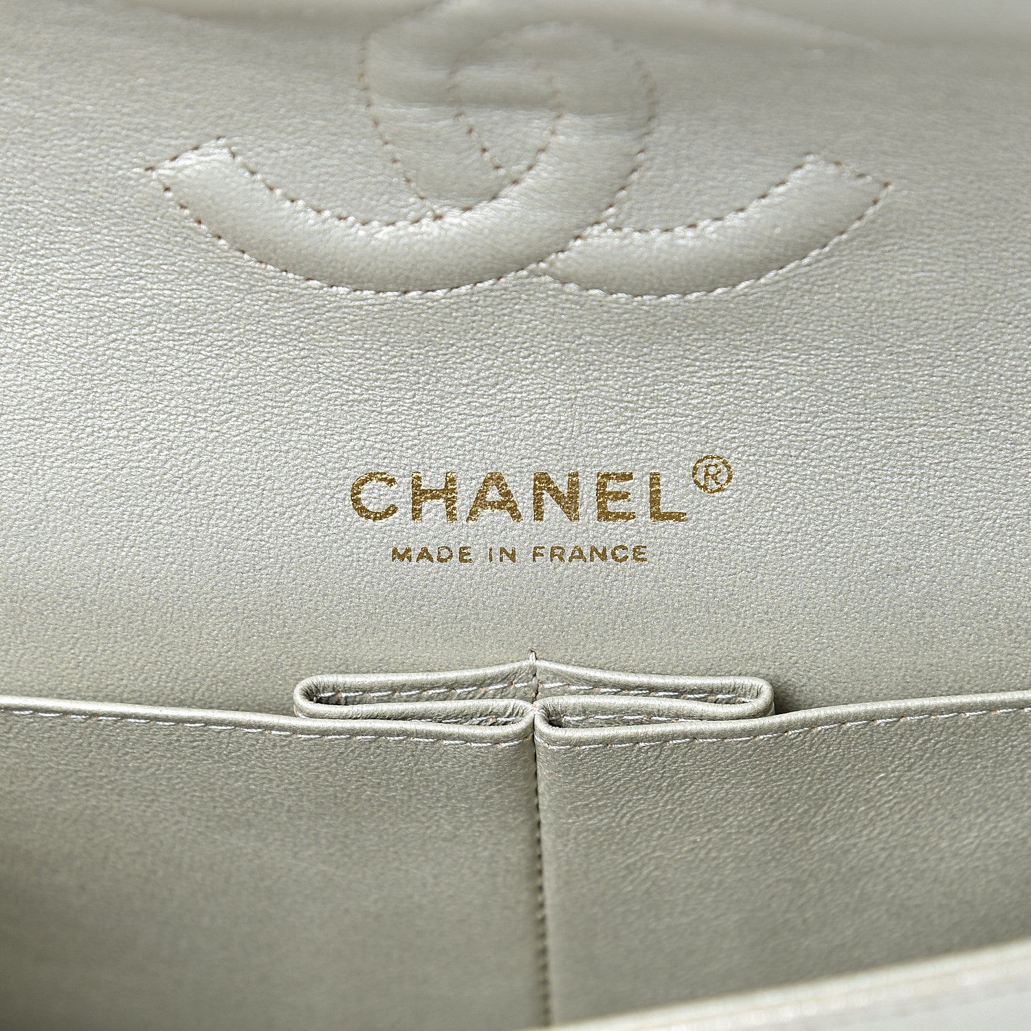 Chanel Iridescent Calfskin Quilted Medium Double Flap Light Gold 5 of 10
