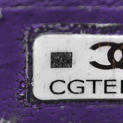 Chanel Lambskin Quilted Top Handle Clutch With Chain Purple 7 of 14