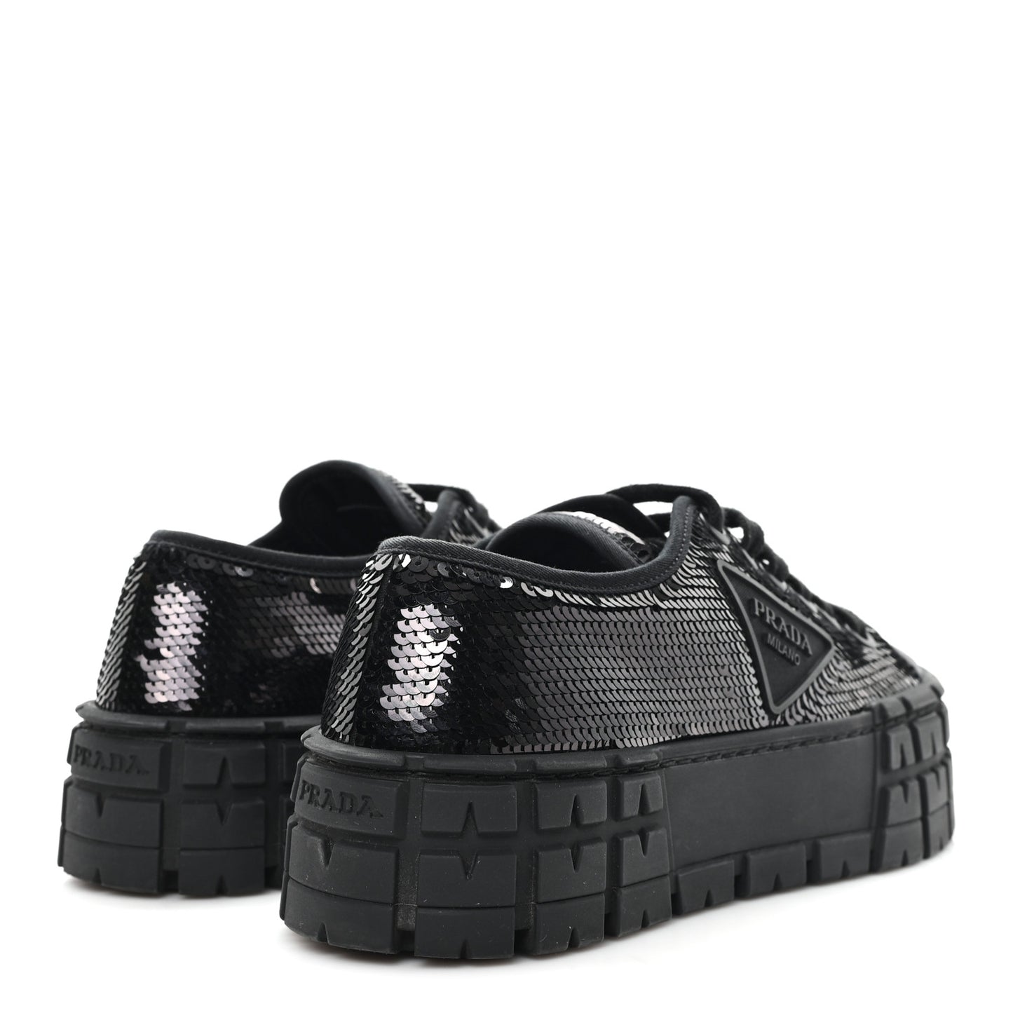 Paillettes Triangle Logo Double Wheel 50mm Sneakers 37 Black