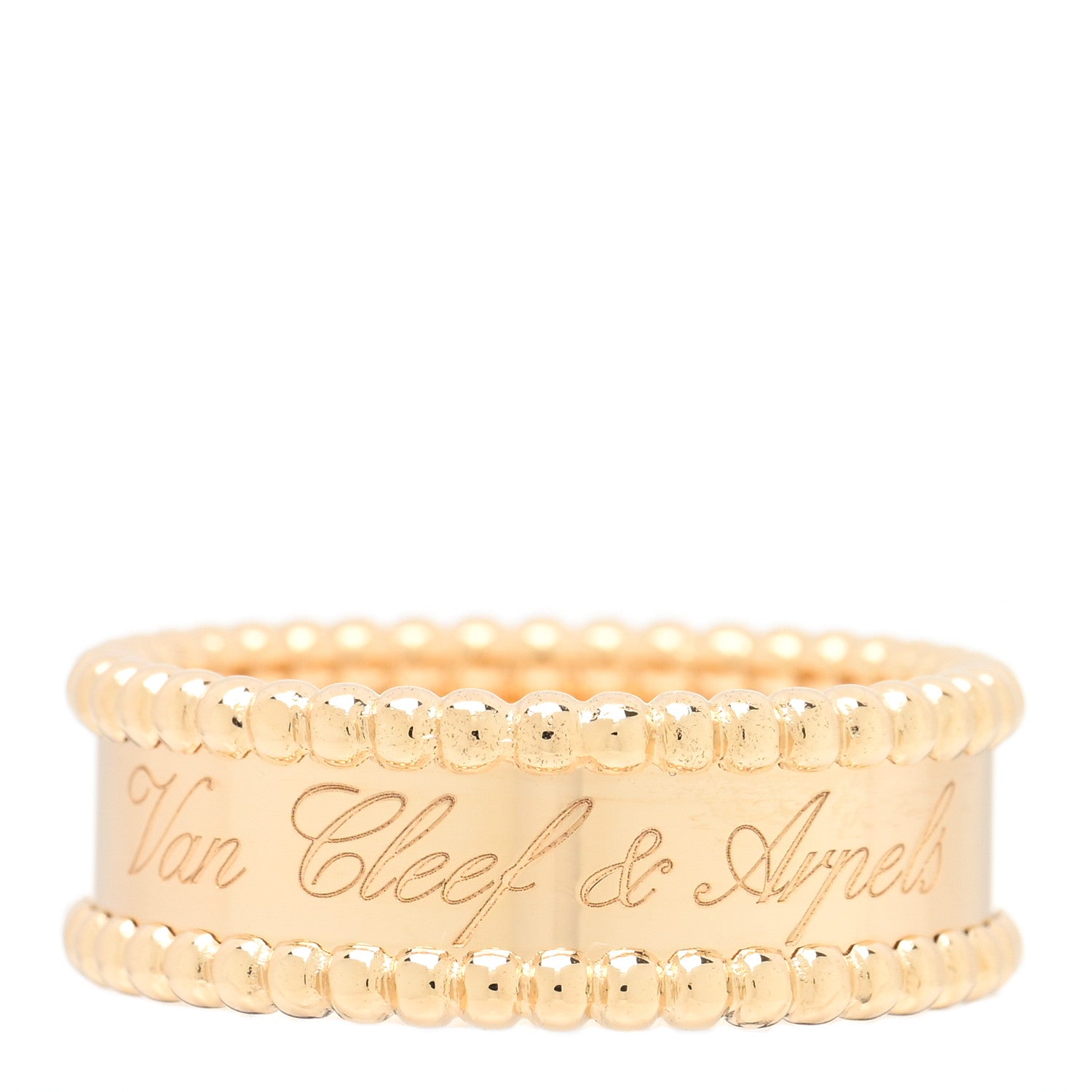 Van Cleef & Arpels 18K Yellow Gold Perlee Signature Ring 59 8.75 1 of 5