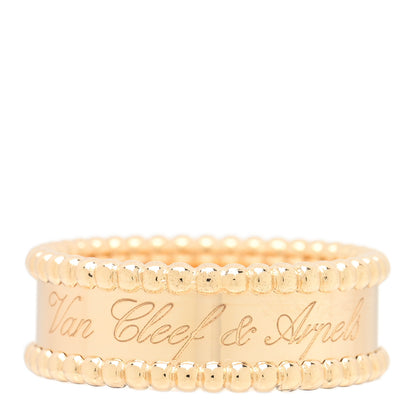 Van Cleef & Arpels 18K Yellow Gold Perlee Signature Ring 59 8.75 1 of 5