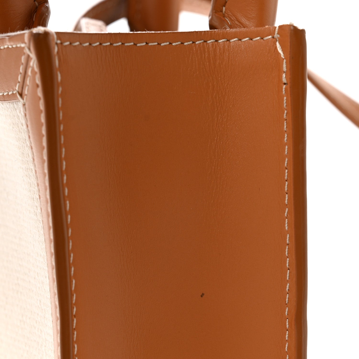 Celine Canvas Calfskin Mini Vertical Cabas Natural Tan 13 of 14