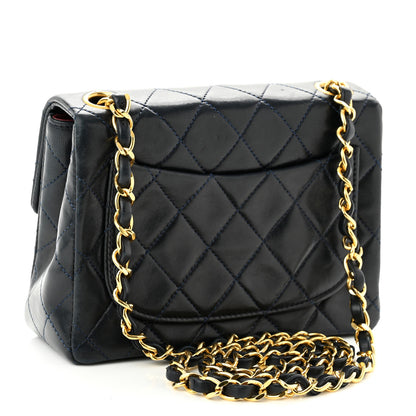 Chanel Lambskin Quilted Mini Square Flap Navy Blue 2 of 9