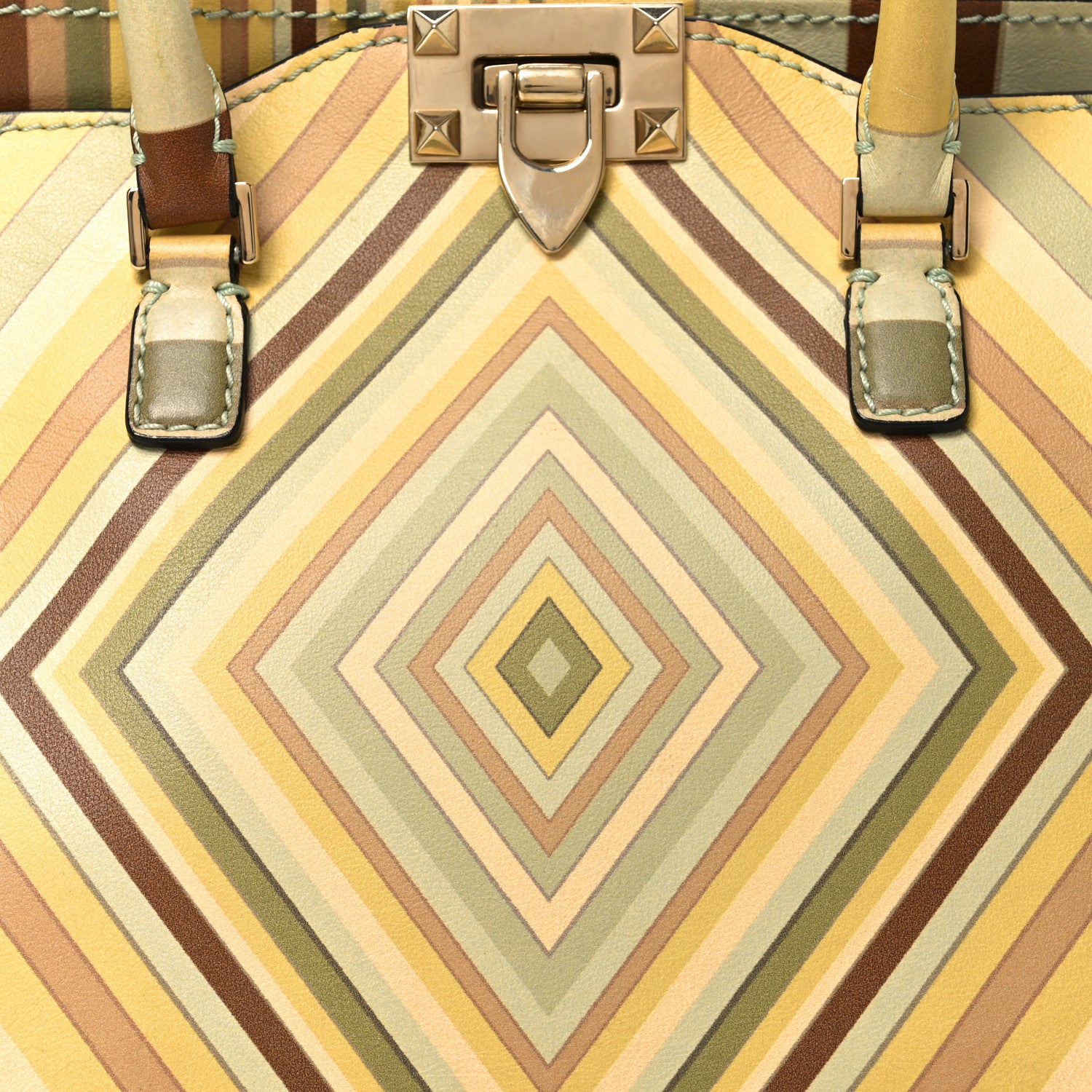 Valentino Garavani Vitello Native Couture 1975 Small Rockstud Double Handle Tote Multicolor 7 of 9
