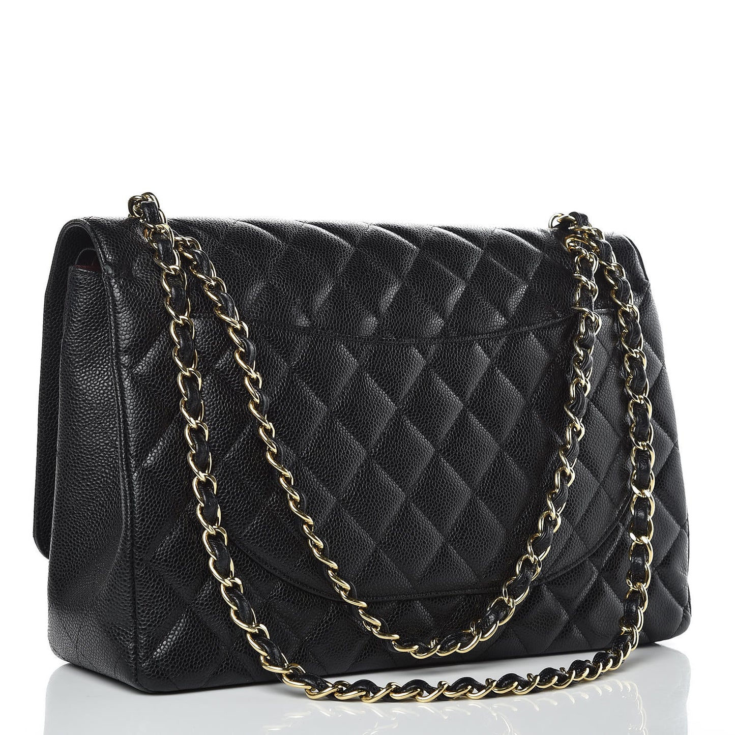 Caviar Quilted Maxi Double Flap Black