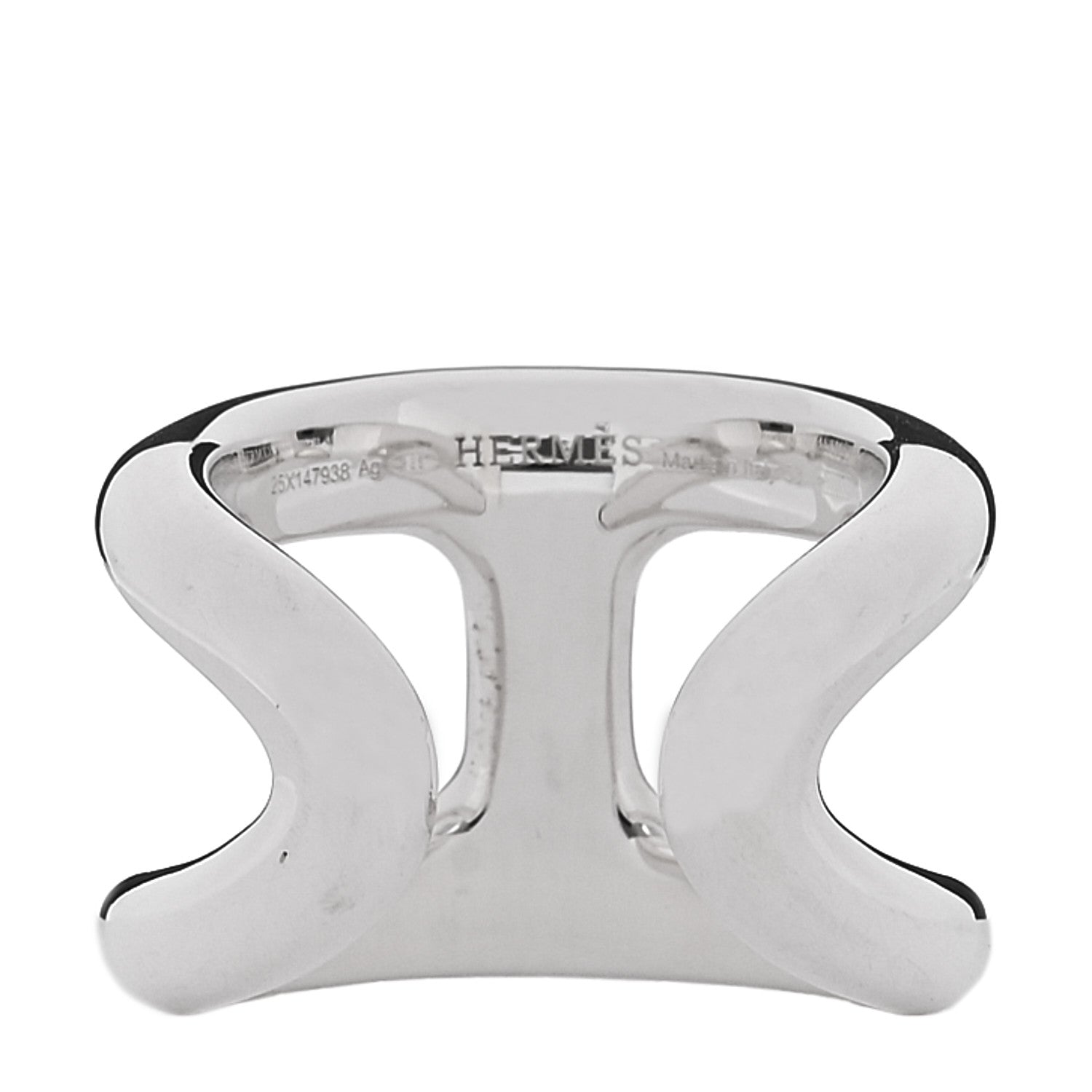 Hermes Sterling Silver PM Osmose Ring 53 6.5 3 of 6