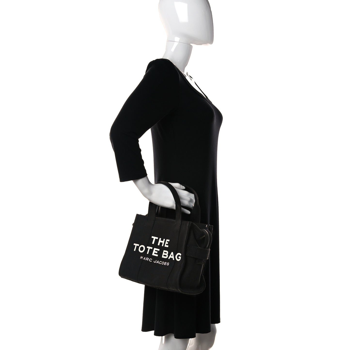 Cotton Canvas Mini The Traveler Tote Bag Black