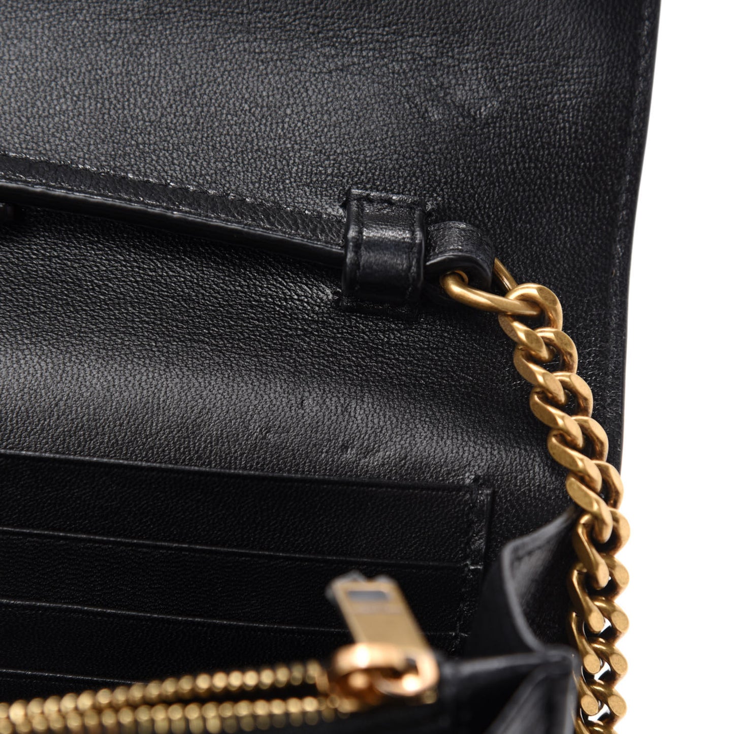 Calf Hair Monogram Chain Wallet Leopard
