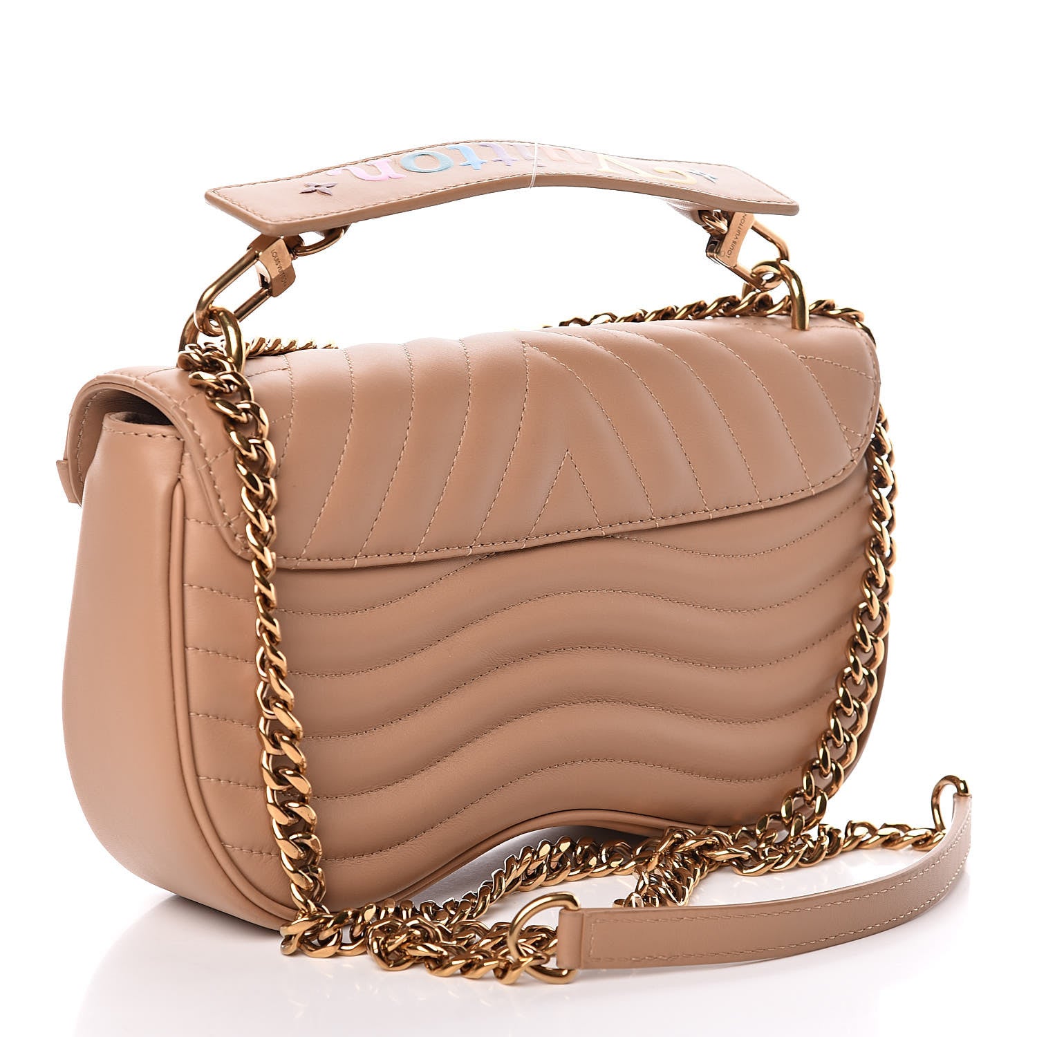 Louis Vuitton Calfskin New Wave Chain MM Noisette 3 of 9