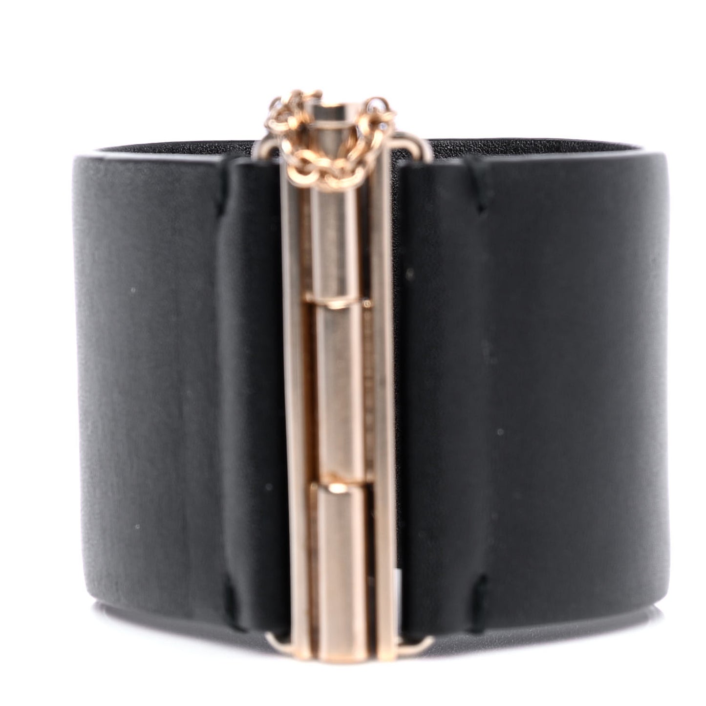 Calfskin CC Wide Cuff M Black Gold