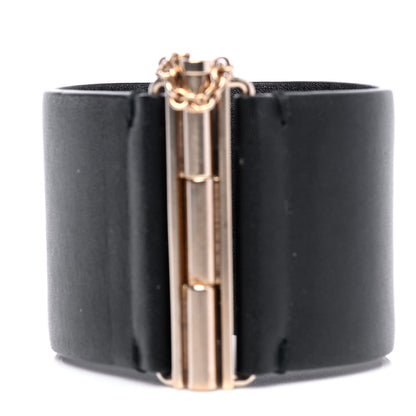Chanel Calfskin CC Wide Cuff M Black Gold 2 of 5