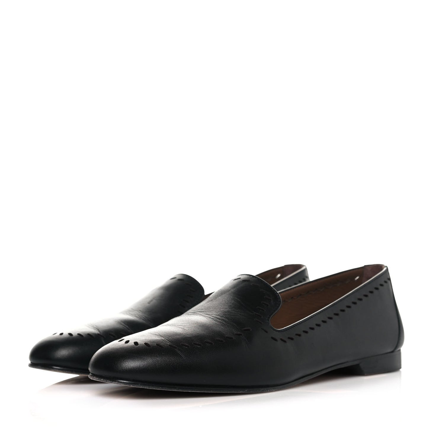Calfskin Ovale Moccasin Loafers 38.5 Black