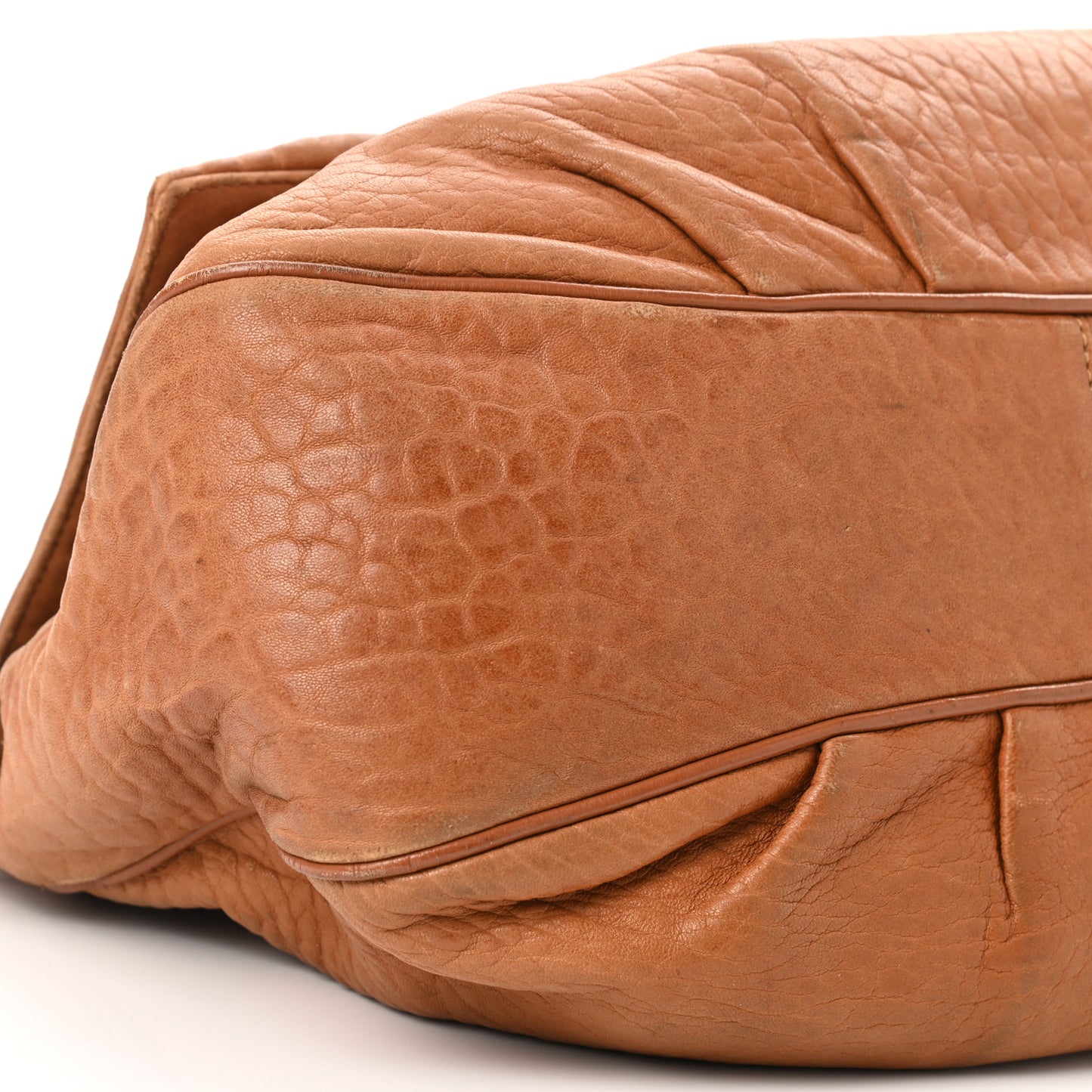 Crinkled Lambskin Mia Shoulder Flap Camel