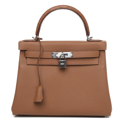 Hermes Togo Matte Alligator Kelly Retourne Touch 28 Gold 1 of 32