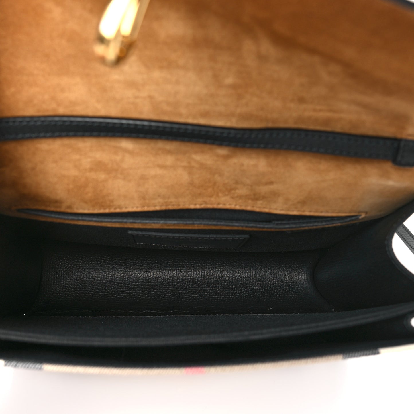 Derby Calfskin House Check Small Macken Crossbody Bag Black