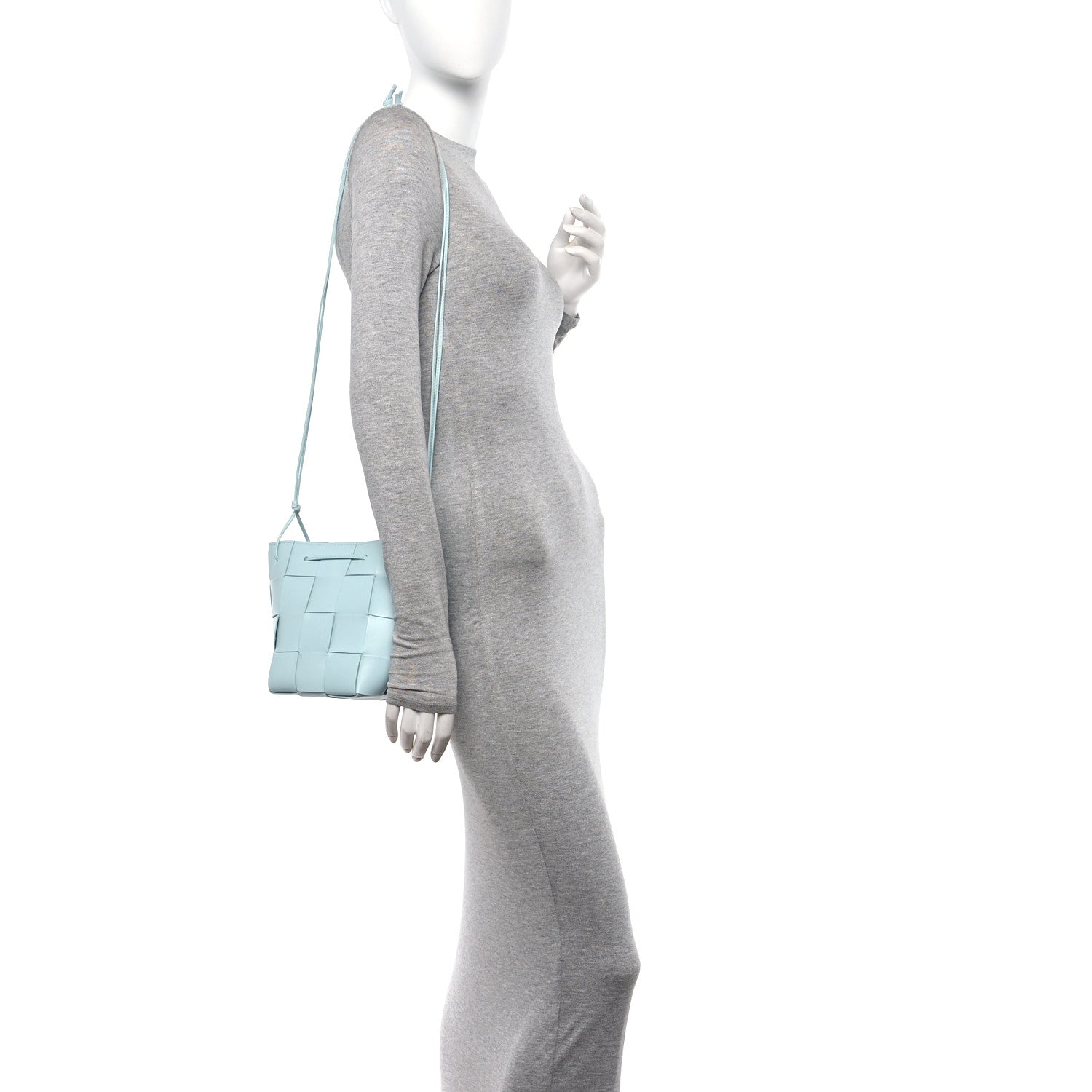 Bottega Veneta Nappa Maxi Intrecciato Small Cassette Bucket Bag Teal Washed 2 of 9