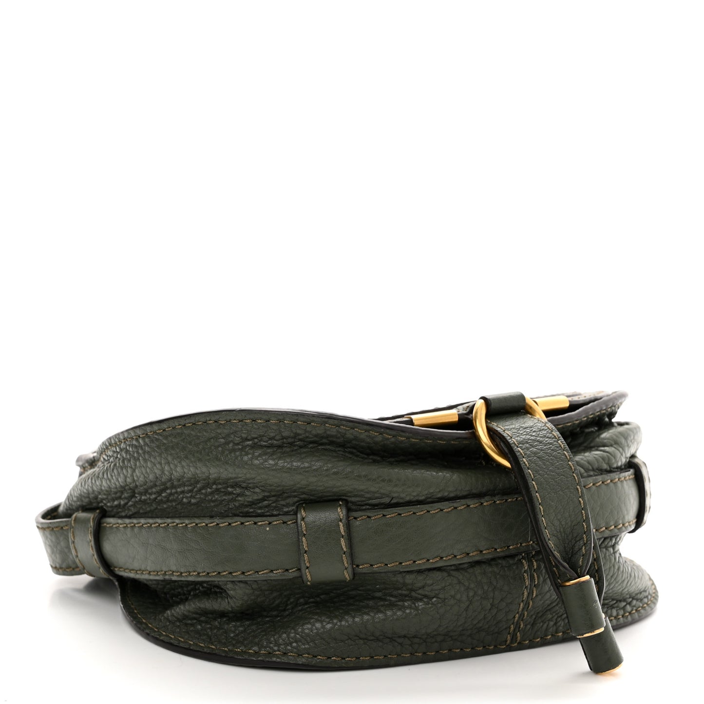 Calfskin Mini Marcie Round Crossbody Bag Dark Green