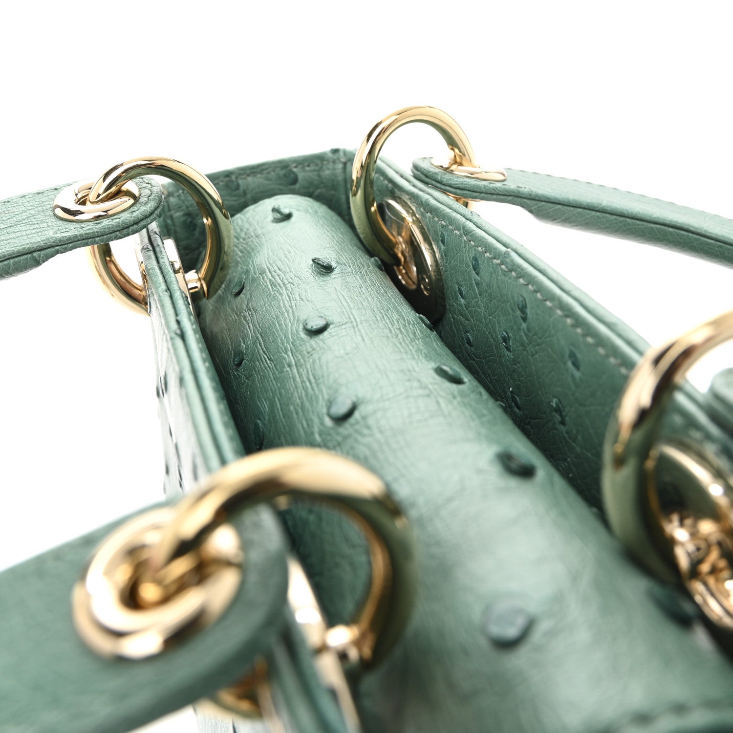 Christian Dior Ostrich Mini Lady Dior Green 1850247 – FASHIONPHILE