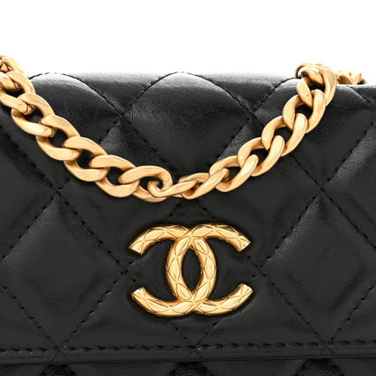 Chanel Quilted Pillow Crush Flap Phone Holder With Chain Black 9 of 14