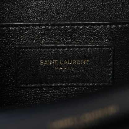 Saint Laurent Box Calfskin Monogram Medium Solferino Satchel Deep Marine 6 of 9