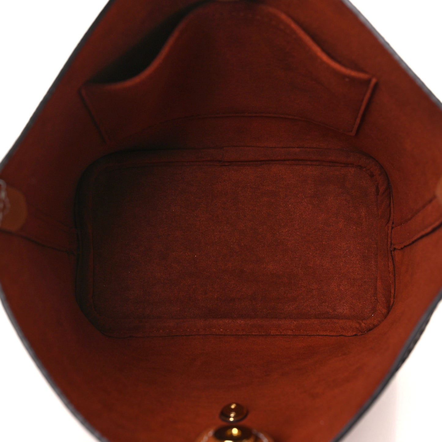 Calfskin Lock and Walk Bucket Cognac