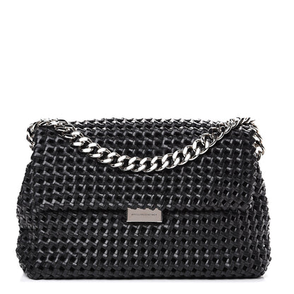 Stella McCartney Eco Alter Nappa Weaved Becks Shoulder Bag Black 1 of 9