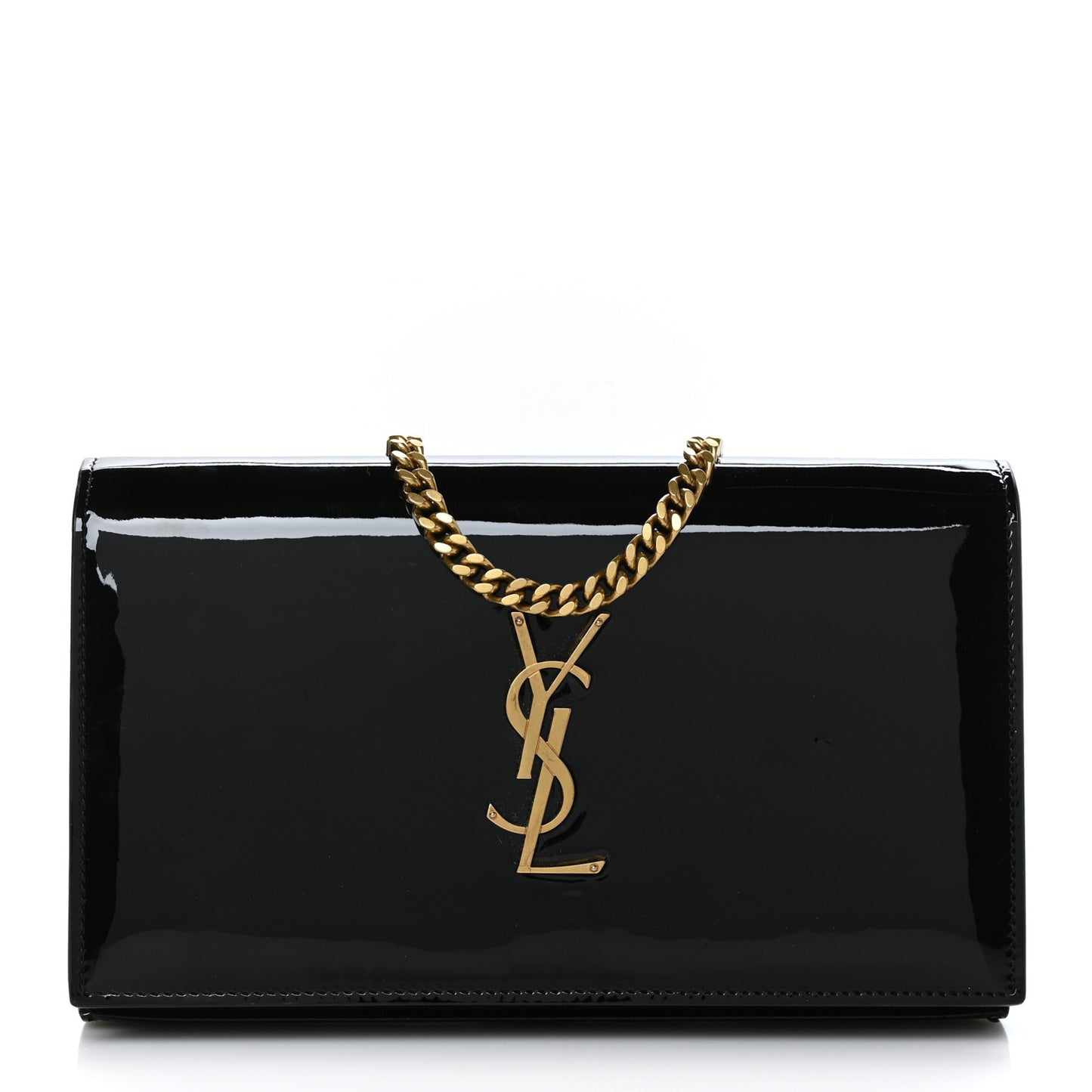 Patent Calfskin Monogram Kate Wallet On Chain Black