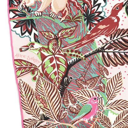 Hermes Silk Wild Singapore Scarf 90 Rose Vert Bordeaux 5 of 5